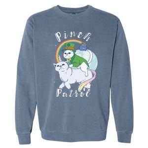 Pinch Patrol St Patricks Day Cats Green Saint Patrick's Day Garment-Dyed Sweatshirt