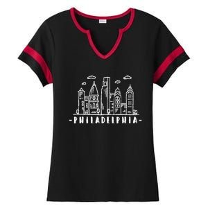 Philadelphia Pennsylvania Skyline Ladies Halftime Notch Neck Tee