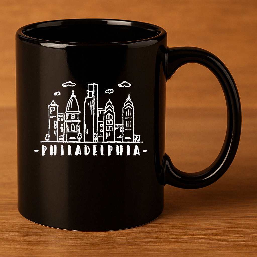 Philadelphia Pennsylvania Skyline 11oz C Handle Ceramic Mug