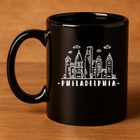 Philadelphia Pennsylvania Skyline 11oz C Handle Ceramic Mug