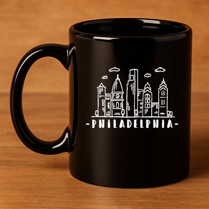 Philadelphia Pennsylvania Skyline 11oz C Handle Ceramic Mug