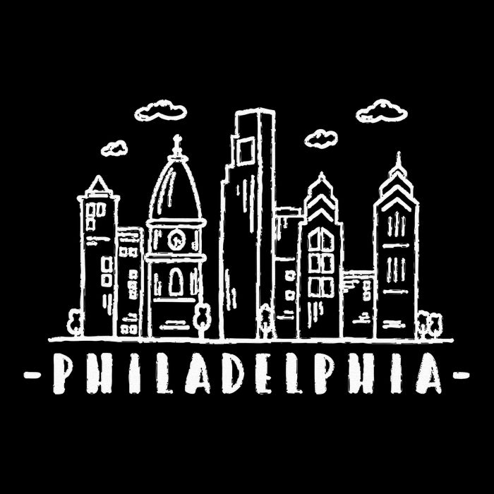 Philadelphia Pennsylvania Skyline Drawstring Bag