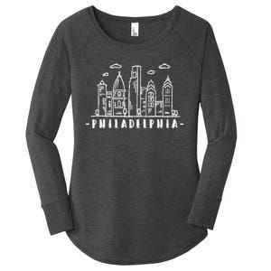 Philadelphia Pennsylvania Skyline Women's Perfect Tri Tunic Long Sleeve Shirt