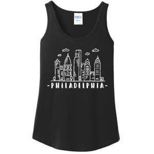 Philadelphia Pennsylvania Skyline Ladies Essential Tank