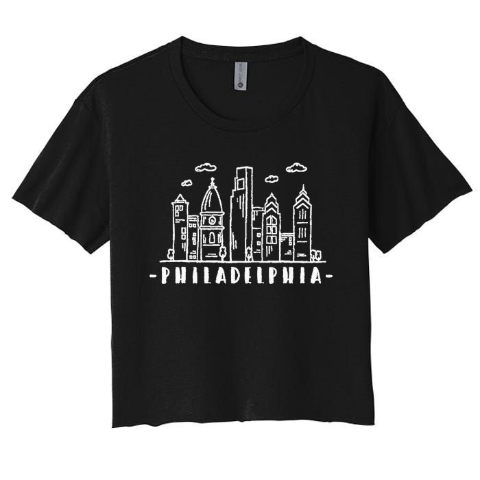 Philadelphia Pennsylvania Skyline Women's Crop Top Tee