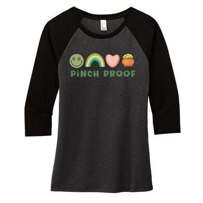 Pinch Proof St Patricks Day Women's Tri-Blend 3/4-Sleeve Raglan Shirt