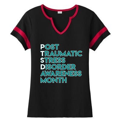 Ptsd Postgifttraumatic Stress Disorder Awareness Month Gift Ladies Halftime Notch Neck Tee