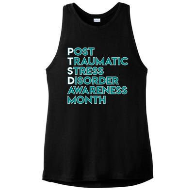 Ptsd Postgifttraumatic Stress Disorder Awareness Month Gift Ladies PosiCharge Tri-Blend Wicking Tank