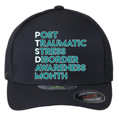 Ptsd Postgifttraumatic Stress Disorder Awareness Month Gift Flexfit Unipanel Trucker Cap