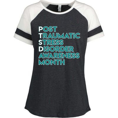 Ptsd Postgifttraumatic Stress Disorder Awareness Month Gift Enza Ladies Jersey Colorblock Tee