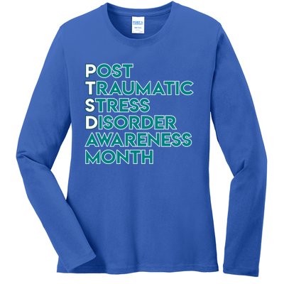 Ptsd Postgifttraumatic Stress Disorder Awareness Month Gift Ladies Long Sleeve Shirt