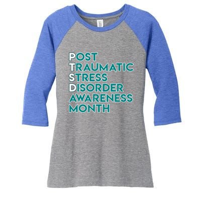 Ptsd Postgifttraumatic Stress Disorder Awareness Month Gift Women's Tri-Blend 3/4-Sleeve Raglan Shirt