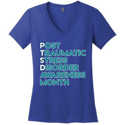 Ptsd Postgifttraumatic Stress Disorder Awareness Month Gift Women's V-Neck T-Shirt