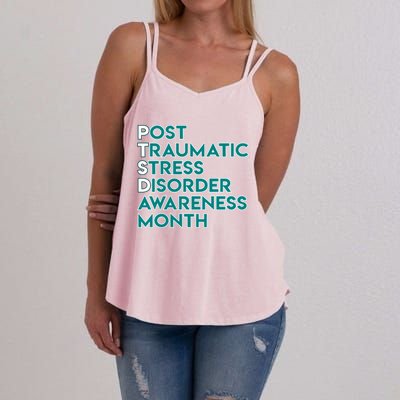 Ptsd Postgifttraumatic Stress Disorder Awareness Month Gift Women's Strappy Tank