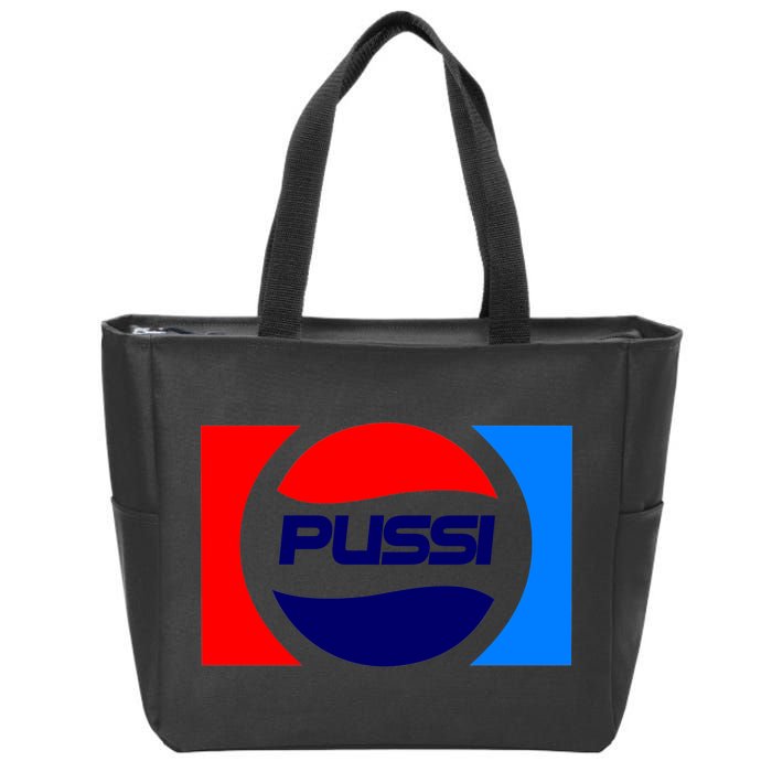 Pussi Parody Spoof Logo Offensive Zip Tote Bag