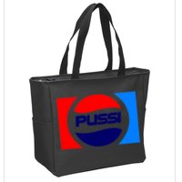 Pussi Parody Spoof Logo Offensive Zip Tote Bag