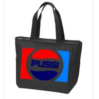 Pussi Parody Spoof Logo Offensive Zip Tote Bag
