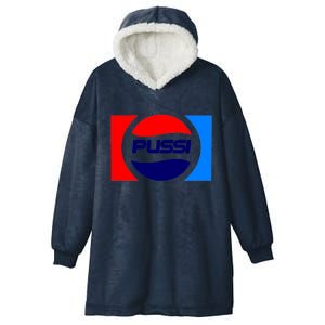 Pussi Parody Spoof Logo Offensive Hooded Wearable Blanket