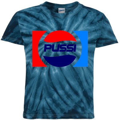 Pussi Parody Spoof Logo Offensive Kids Tie-Dye T-Shirt