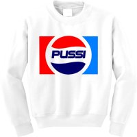 Pussi Parody Spoof Logo Offensive Kids Sweatshirt