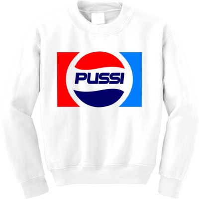 Pussi Parody Spoof Logo Offensive Kids Sweatshirt