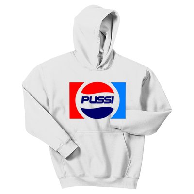 Pussi Parody Spoof Logo Offensive Kids Hoodie