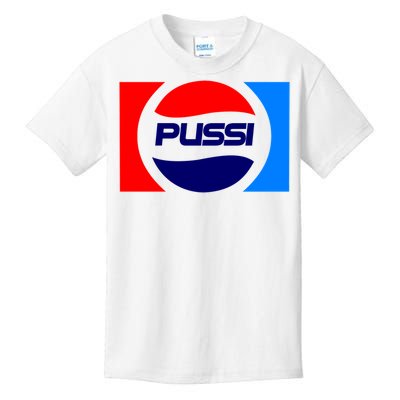 Pussi Parody Spoof Logo Offensive Kids T-Shirt