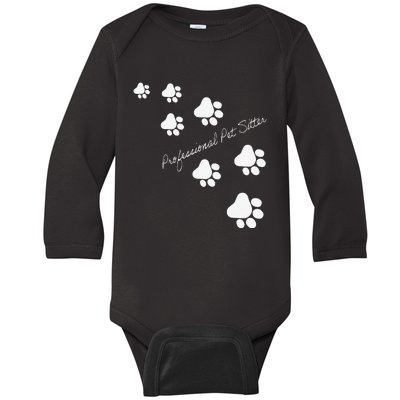 Professional Pet Sitter Paws Baby Long Sleeve Bodysuit