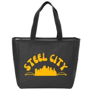 Pittsburgh Pennsylvania Sl City Skyline Bridges Retro Zip Tote Bag