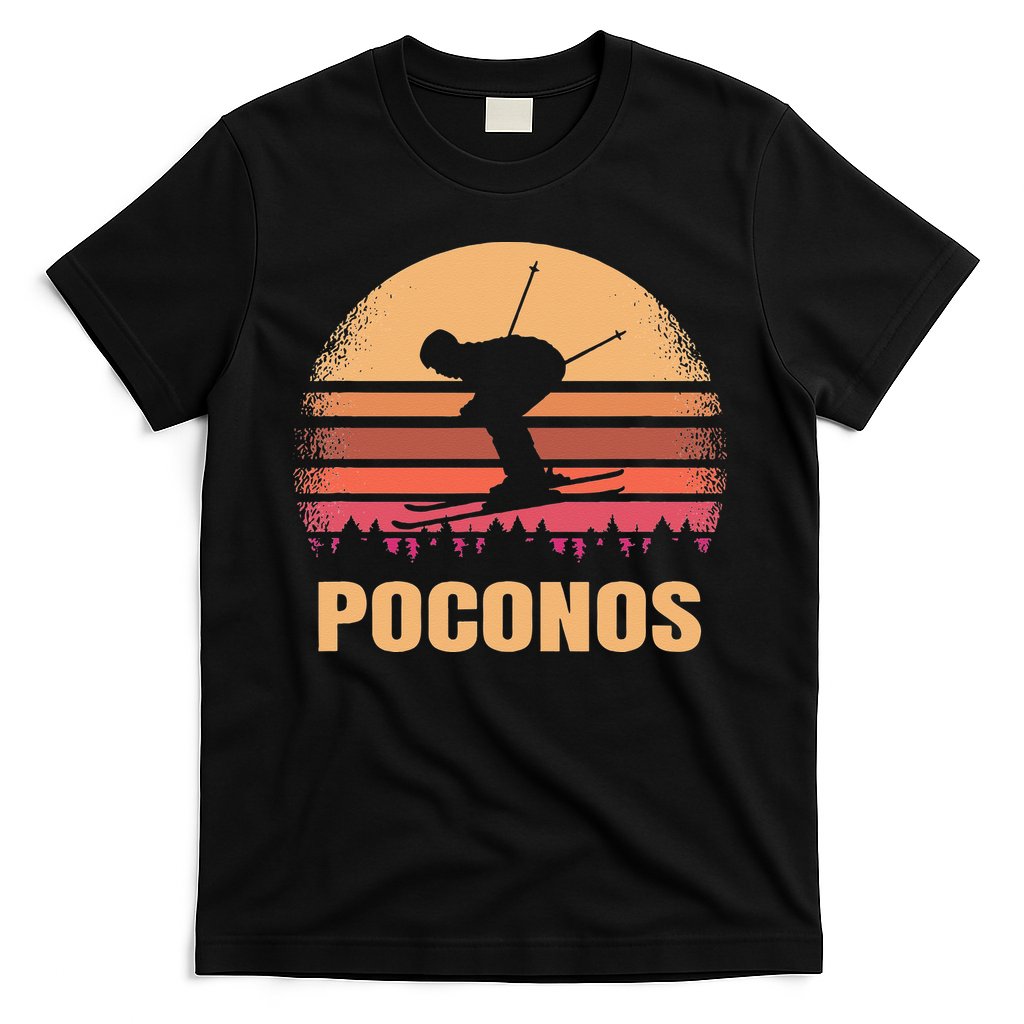 Poconos Pennsylvania Skier Vintage PA Skiing 80s Ski Resort T-Shirt