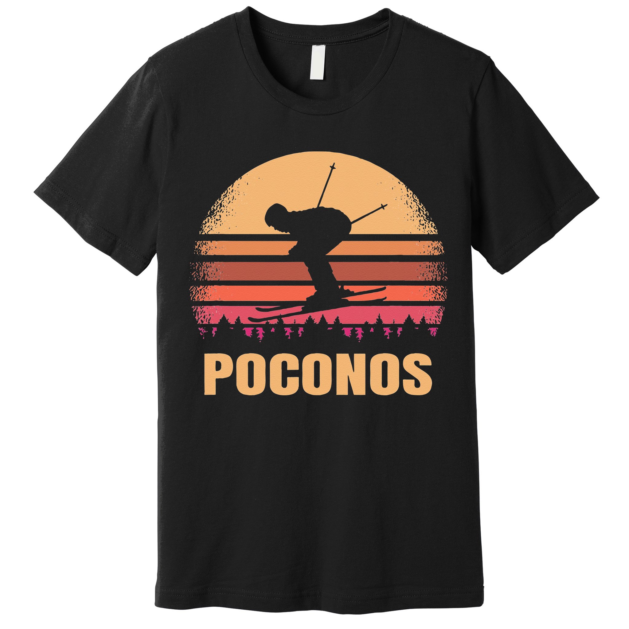 Poconos Pennsylvania Skier Vintage PA Skiing 80s Ski Resort Premium T-Shirt