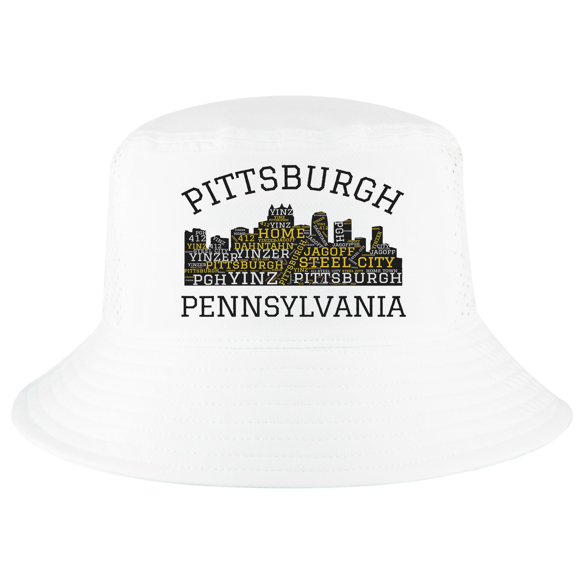 Pittsburgh Pennsylvania Sl City Skyline 412 Home Yinz Cool Comfort Performance Bucket Hat
