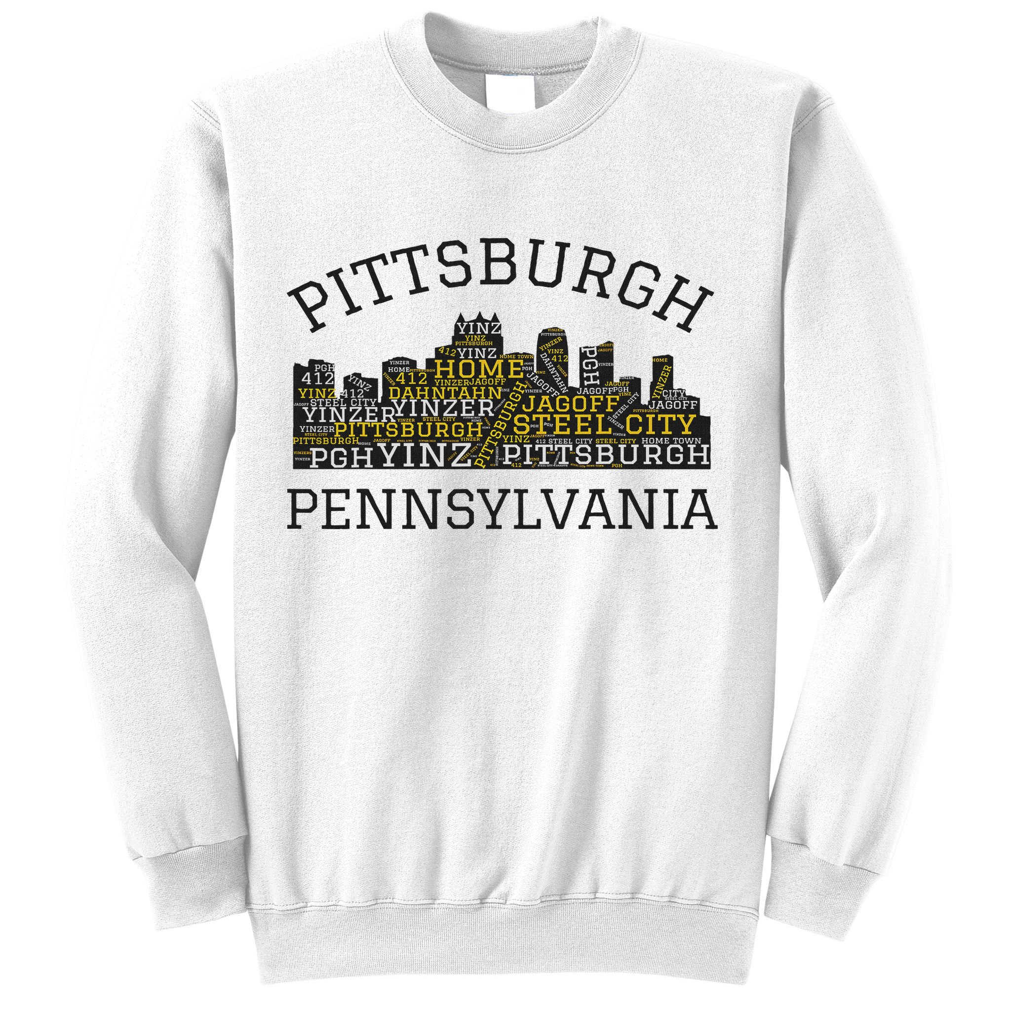 Pittsburgh Pennsylvania Sl City Skyline 412 Home Yinz Sweatshirt