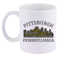 Pittsburgh Pennsylvania Sl City Skyline 412 Home Yinz 11oz C Handle Ceramic Mug