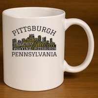 Pittsburgh Pennsylvania Sl City Skyline 412 Home Yinz 11oz C Handle Ceramic Mug