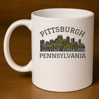 Pittsburgh Pennsylvania Sl City Skyline 412 Home Yinz 11oz C Handle Ceramic Mug