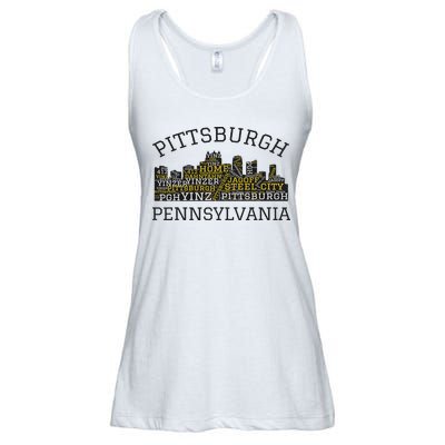 Pittsburgh Pennsylvania Sl City Skyline 412 Home Yinz Ladies Essential Flowy Tank