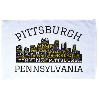 Pittsburgh Pennsylvania Sl City Skyline 412 Home Yinz Microfiber Hand Towel