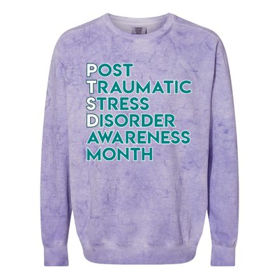 Ptsd Postgifttraumatic Stress Disorder Awareness Month Funny Gift Colorblast Crewneck Sweatshirt