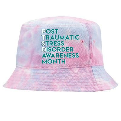 Ptsd Postgifttraumatic Stress Disorder Awareness Month Funny Gift Tie-Dyed Bucket Hat