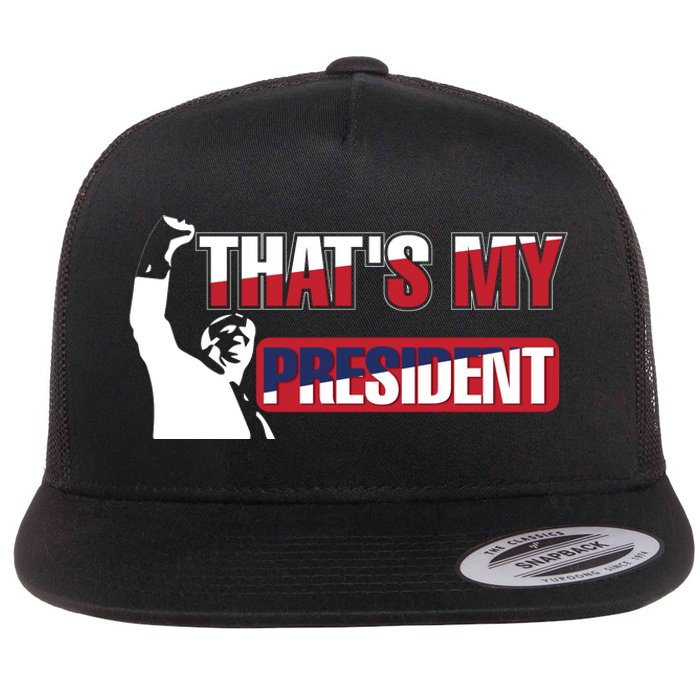 Patriotic Presidential Support Graphic Flat Bill Trucker Hat