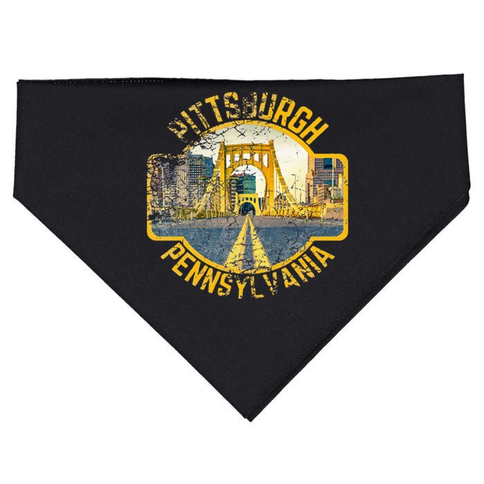 Pittsburgh Pennsylvania Sl City Skyline Photography 412 USA-Made Doggie Bandana