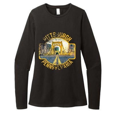 Pittsburgh Pennsylvania Sl City Skyline Photography 412 Womens CVC Long Sleeve Shirt