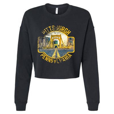 Pittsburgh Pennsylvania Sl City Skyline Photography 412 Cropped Pullover Crew