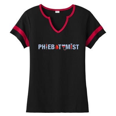 Phlebotomy Phlebotomist Syringe Blood Donor Vein Health Gift Ladies Halftime Notch Neck Tee