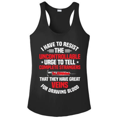 Phlebotomy Phlebotomist Syringe Needle Medical Technician Ladies PosiCharge Competitor Racerback Tank