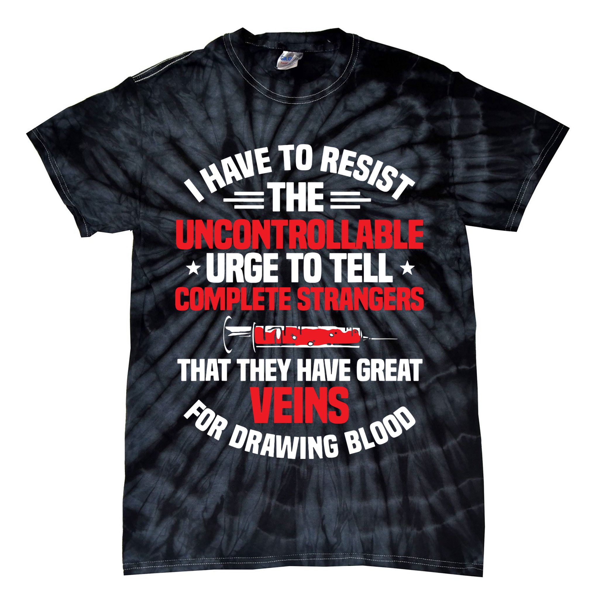 Phlebotomy Phlebotomist Syringe Needle Medical Technician Tie-Dye T-Shirt
