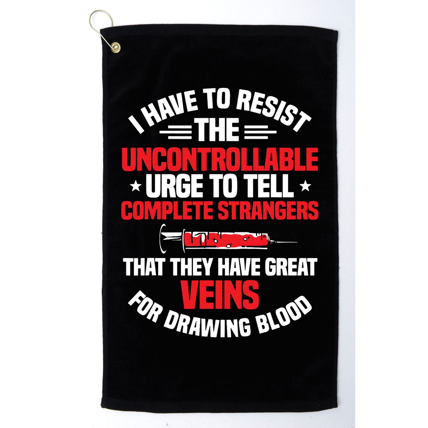 Phlebotomy Phlebotomist Syringe Needle Medical Technician Golf Towel