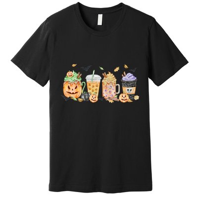 Plaid Pumpkin Spice Hello Fall Autumn Thanksgiving Premium T-Shirt