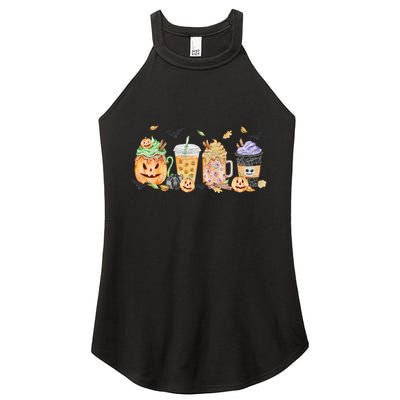 Plaid Pumpkin Spice Hello Fall Autumn Thanksgiving Women's Perfect Tri Rocker Tank
